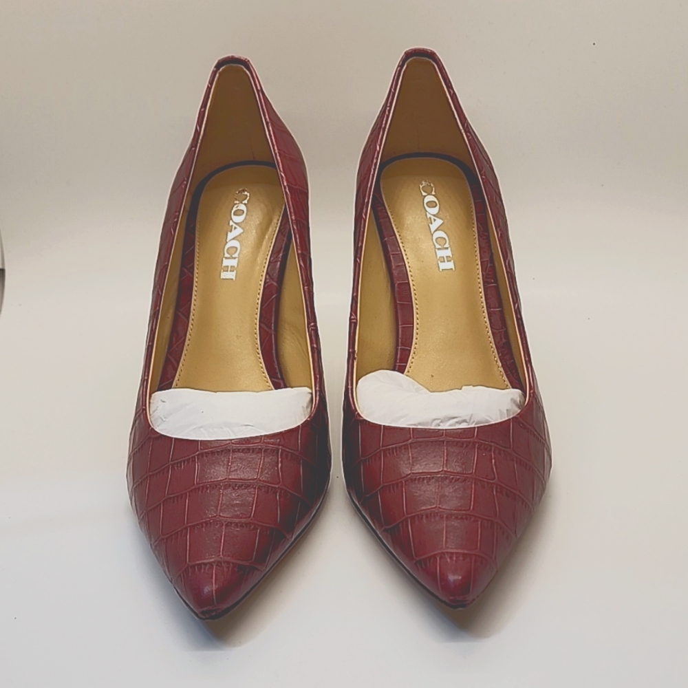 Coach Burgundy 3.5" Heels Shoe Size 8M NEW